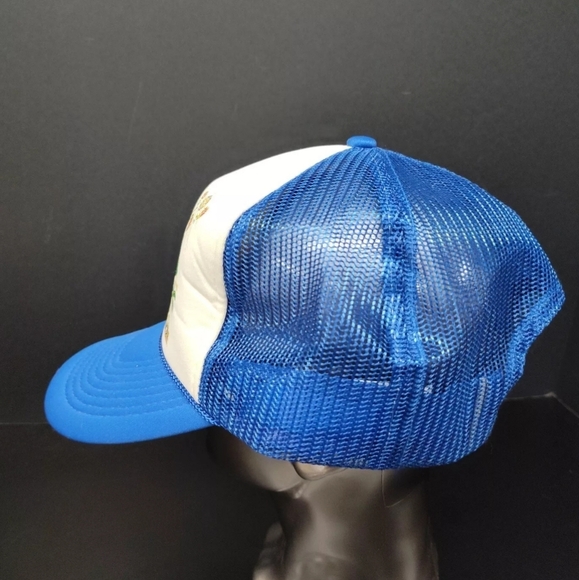 Vintage Hawaii Island Paradise Blue Snapback Mesh Trucker Hat, NOS, San Sun - Picture 3 of 7